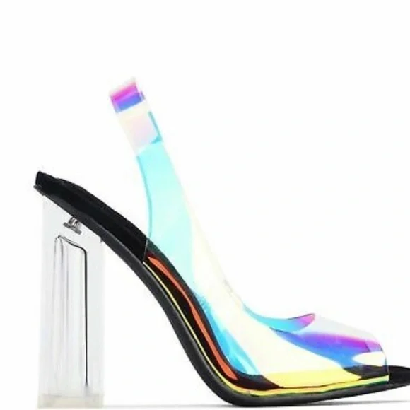 Cape Robbin MICROBURST Women Lucite Peep Toe Heel - Picture 2 of 2